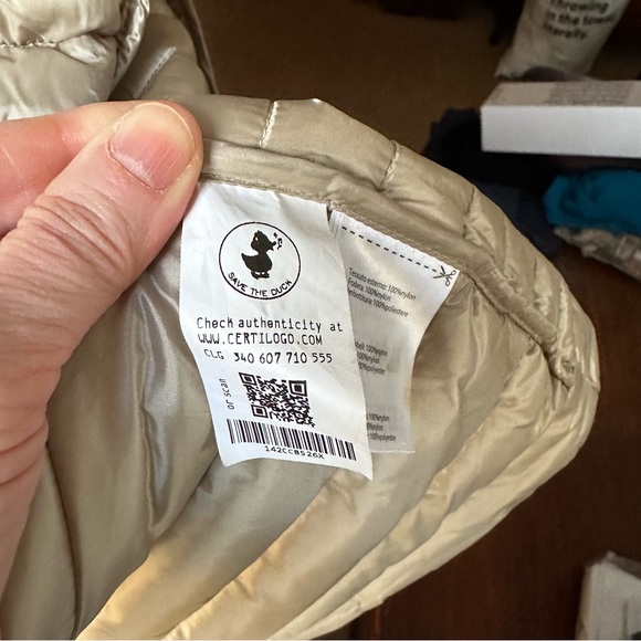 Save the Duck Cindy Champagne Long Puffer Vest Sz XL - Picture 7 of 9